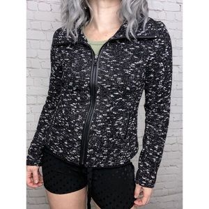 Ann Taylor Black Knit Sweater Zip Jacket XS